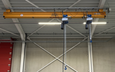 ABUS MONORAIL 6m met 2 x GM6 KETTINGTAKELS 1,6t